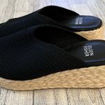 Eileen Fisher  Sandals Womens 6.5 Black Knit Tali Espadrilles Beach Lagenlook Photo 2