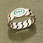 Gucci Sterling Silver Interlocking Curb Chain Ring Photo 2