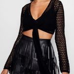 Boohoo Crochet Tie Front Sweater Photo 0