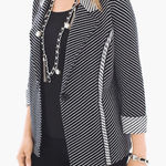 Esther Blazer Cardigan Black & White Size X-Large Chico's Size 3 Photo 0