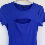 Guess Lana Ribbed-Knit Bodycon Dress MEDIUM BLUE Tanzanite Short Sleeve Photo 6