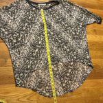 Chloe K Womens Large Sheer High low Gray Print Oversized Top Shirt Blouse Photo 1