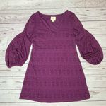Maeve  By Anthropologie Lace A-Line Knit Bishop Sleeve V-Neck Dress Size XS Photo 7