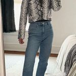 Tobi Cropped Snake Skin Leather Jacket Photo 0