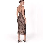 Meshki Venice Embroidered Mesh Midi Dress - Black Photo 1