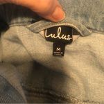 Lulus  Classically Cool Light Wash Denim Jacket M Puff Sleeve Light Wash Pockets Photo 5
