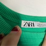 ZARA  green ribbed cropped tank top women’s size small‎ casual bright trendy Photo 2