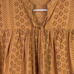 Madewell Carrot Cake Orange Eyelet Double Tie Peasant Top XS Photo 1
