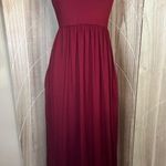 Tank Style Maxi Dress with Pockets Red Size M Photo 0
