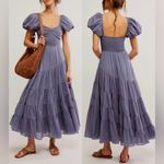 Free People NWOT  Short Sleeve Sundrenched blue Maxi Dress sz S Photo 1