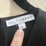 Baltic Born  black Woodbury satin mini dress Sz S Wedding Party Holiday Luxury Photo 5