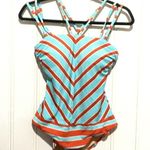 Anthropologie  Allihop Chevron Strip Maillot One Piece Swimsuit Size M 300 Photo 1