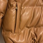 Generation Love Women’s Camel Brown Vegan Puffer Jacket Size M New Photo 3