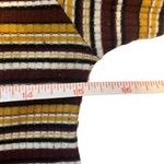 Pinc Y2K Brown Yellow Stripe Long Sleeve Crewneck Ribbed Crop Top Large Grunge Brown Photo 4