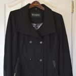 Guess  LOS ANGELES WOOL BLACK DOUBLE BREASTED PEACOAT, SIZE XL-NWT!!! Photo 0