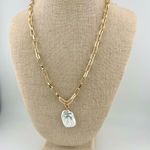 Nordstrom NWT Gold Chain Necklace with Pearl Pendant Photo 0
