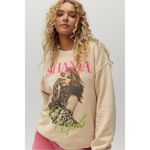 Free People Beige Cream Shania Twain Let's Go Girls Crewneck Sweatshirt Sz M Photo 0