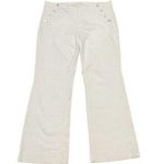 Loft Curvy High Waist Sandal Flare Off White Jeans 31/12 Petite Buttons Nautical Photo 0