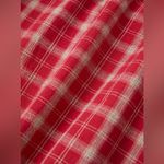 Free People NWT  Found Raw-Cut Fringe Plaid Camp Shirt - red plaid - XS Photo 8