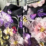 Floral Appliqué Long Sleeved Top M Red Size M Photo 6