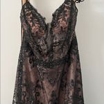 Maxi Feathered Prom Dress (size 16) Black Photo 3