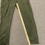 H&M  Jumpsuit Womens 10 Utility Pants Olive Green Sleeveless Tie Hidden Buttons Photo 9