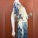 Reba  Blue and Cream Patterned Maxi Dress Size Large. E55 Photo 10