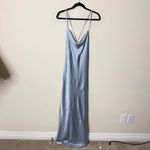 Show Me Your Mumu Tuscany Maxi Slip Dress in Steel Blue Luxe Satin Womens Size S Photo 2