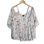 Torrid NWT  Babydoll Top Milkmaid Cold Shoulder Sleeve Floral Plus Size 1X Photo 1