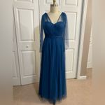 Jenny Yoo for BHLDN Anthropologie “Annabelle” Blue Convertible Column Tulle Gown Photo 2