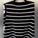 Ralph Lauren Lauren Rare Black & White Striped Cold Shoulder Sweater Size Medium Photo 12