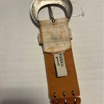 Fossil Belt Genuine Leather Gold Silver White Boho Western Sz L NWOT Unique Gift Photo 2