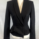 Venus black layered peplum wool power blazer size 4 Photo 0