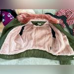 Samantha Sipos Jacket Faux Fur Biker Leather Moto Buttery Olive Rose XS GUC Green Photo 7