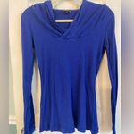 EXPRESS  | Royal Blue Long Sleeved Hooded Shirt, Size M Photo 0