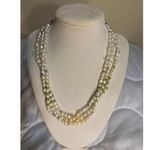 Freshwater Pearl Necklace with semi precious stones 3 strands with toggle clasp Gold Photo 0