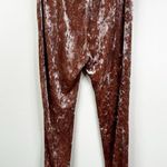 Anthropologie Sabina Musayev Pants Womens S Blush Pink Crushed Velvet Joggers Photo 4