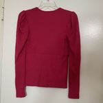 Marine layer NEW!  Lexi rib vneck long sleeve top barberry pink Small Photo 4