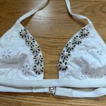 Valery Blu White Eyelet Bikini with Floral Beading Detail Size S NEW WITHOUT TAG Photo 4