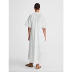 Madewell  Poplin Splitneck Midi Shirtdress Cotton White Pockets Relaxed XS NWT Photo 3