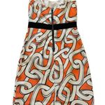 The Limited  Dress Orange Cream Chainlink Strapless Faux Wrap Drape Front Size 0 Photo 6