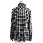 Como vintage Womens Nordstrom  Plaid Scalloped Ruffle Button Down Shirt - Sz L Photo 1