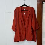 Maurice's  Burnt Orange One Button Boyfriend‎ Style Blazer Lightweight NWT 3X Photo 1