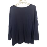 Talbots  Lambswool Blend Navy Joyful Christmas Sweater Size 1X Holiday Party Photo 1