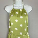 Lulus NWT  Halter Mini Dress The Best Spot Green‎ Polka Dot Satin Medium Backless Photo 7