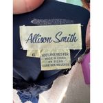 Dress sheer navy lace collar pleated skirt vintage 1980s Blue Size 6 Photo 5