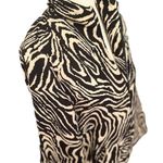 Birch Hill Animal Print Zip Up Jacket Zebra Pattern Long Sleeve Retro Y2K Style Tan Size M Photo 0