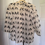 Elie Tahari  Cotton Ivory black Button front blouse Photo 0