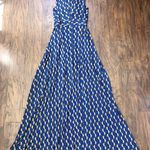Issa London • Gathered Long Gown maxi dress sleeveless blue rayon jersey chain Size 2 Photo 11