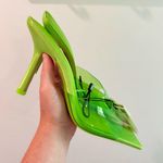 ZARA NWT Lime Green High Heel Vinyl Mules Size 41 Photo 7